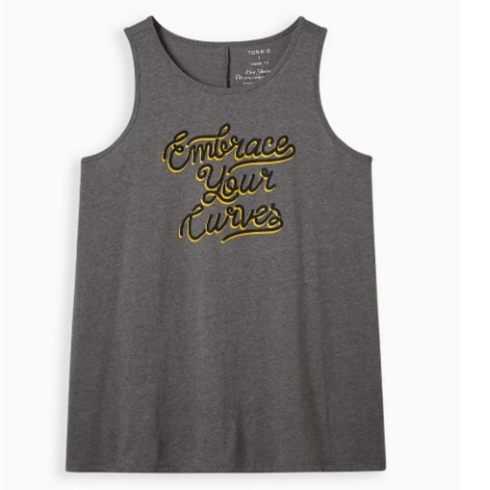 NWT - Torrid - EVERYDAY TANK - SIGNATURE JERSEY CURVES GREY - Size 1/1X
